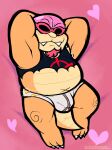  anthro bald balls beard bed belly blush bulge clothing duck_hunt eyewear facial_hair fangs furniture genitals hi_res koopa koopaling looking_at_viewer lying lying_on_bed male mario_bros musclegut muscular muscular_anthro muscular_male nintendo nipple_piercing nipples on_bed piercing rareware roy_koopa scalie shirt solo solo_focus sunglasses topwear torn_clothing torn_shirt torn_topwear torquewintress underwear video_games 