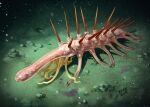  2015 ambiguous_gender digital_drawing_(artwork) digital_media_(artwork) feral hallucigenia kaek lobopod marine multi_leg multi_limb pink_body solo spikes spikes_(anatomy) spines tentacles underwater water worm xenusiid 