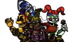  5_fingers absurd_res alpha_channel animatronic ballerina ballet ballora_(fnafsl) bendu blue_clothing blue_hair bottomwear bow_tie circus_baby_(fnaf) clothing clown_makeup eyelashes female fingers five_nights_at_freddy&#039;s five_nights_at_freddy&#039;s_3 fur golden_freddy_(fnaf) green_body green_eyes green_fur group hair hi_res humanoid lagomorph leporid machine male mammal metallic_body microphone pigtails rabbit red_bottomwear red_cheeks red_clothing red_hair red_skirt ribs robot sister_location skirt springtrap_(fnaf) teeth ursid video_games white_body white_eyes wire withered yellow_body yellow_fur 