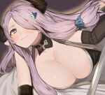  absurd_res armwear big_breasts blush breasts cleavage clothed clothing elbow_gloves female gloves granblue_fantasy hair hair_over_eye handwear hi_res horn horned_humanoid humanoid humanoid_pointy_ears jam_(nandade) long_hair looking_at_viewer narmaya not_furry one_eye_obstructed solo 