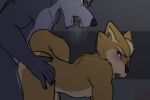  3:2 5_fingers all_fours anthro anthro_on_anthro anthro_penetrated anthro_penetrating anthro_penetrating_anthro blush breath canid canine canis duo fangs fingers fox fox_mccloud from_behind_position fur hi_res hip_grab male male/male male_penetrated male_penetrating male_penetrating_male mammal marcofox nintendo nude open_mouth penetration sex star_fox video_games wolf wolf_o&#039;donnell 