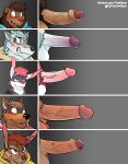  anthro blush bodily_fluids bro_wolffox canid canine canis chart circumcised comparing domestic_dog dude_lyena eddy_hare felid foreskin fox genitals german_shepherd glans greg_shepherd grin group herding_dog hi_res humanoid humanoid_genitalia humanoid_penis hyaenid hybrid johnny_bunny lagomorph leporid lion male mammal pantherine partially_retracted_foreskin pastoral_dog penis penis_lineup penis_size_chart rabbit simple_background smile sweat text thekinkybear tongue tongue_out uncut url vein veiny_penis wolf 