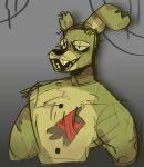  2021 animatronic anthro black_sclera buckteeth five_nights_at_freddy&#039;s five_nights_at_freddy&#039;s_3 grey_background half-length_portrait hi_res lagomorph leporid looking_at_viewer machine male mammal narrowed_eyes open_mouth open_smile portrait rabbit robot scraffyraccoon simple_background smile solo springtrap_(fnaf) teeth video_games 