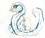  ambiguous_gender blue dinosaur feral hi_res reptile scalie sketch solo traditional_media_(artwork) 