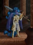  anor_londo anthro anthrofied armor blue_body blue_eyes chainmail cosmic_hair crossover dark_souls equid equine ethereal_hair female friendship_is_magic fromsoftware greatsword hasbro hi_res holding_object holding_sword holding_weapon horse inside light mammal melee_weapon moonlight_greatsword my_little_pony pentoolqueen pillars plate_armor pony princess_luna_(mlp) solo standing sunlight sword temple tile video_games weapon wings 