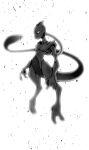  arnaud_tegny blank_eyes blurry closed_mouth commentary debris from_side full_body gen_1_pokemon highres legendary_pokemon mewtwo no_humans pokemon pokemon_(creature) solo toes white_background white_eyes 