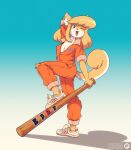  2021 absurd_res anthro baggy_clothing bangs baseball_bat bat_(object) blonde_hair blue_background bonk_(meme) breasts butterscotch_(peargor) canid canine canis cel_shading cleavage clothed clothing colored coveralls curled_tail digital_media_(artwork) domestic_dog english_text female footwear fox-pop full-length_portrait fur go_to_horny_jail gradient_background hair hi_res holding_object holding_weapon jumpsuit light lighting mammal meme multicolored_body multicolored_fur one_eye_closed open_mouth orange_clothing plantigrade portrait pose prison_uniform shaded shadow shiba_inu shoes side_view simple_background smile sneakers solo spitz text text_on_clothing two_tone_body two_tone_fur watermark weapon white_background white_body white_fur white_text wink yellow_body yellow_fur 