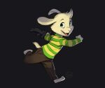  anthro asriel_dreemurr black_background bovid caprine clothed clothing fur furrybob horn long_ears male mammal simple_background undertale video_games white_body white_fur young 