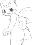 absurd_res animal_crossing anthro backsack balls butt fluffy fluffy_tail genitals hair hi_res kyomiqc looking_at_viewer looking_back male mammal marshal_(animal_crossing) nintendo nude rear_view rodent sciurid sketch solo tree_squirrel video_games 