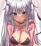  animal_ears bra cleavage kaptivate pointy_ears shirt_lift tagme 