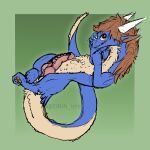  asian_mythology blue_body blue_fur bodily_fluids brown_eyes brown_hair claws crossed_legs cum cum_on_fur cum_on_self dragon east_asian_mythology eastern_dragon einin erection feral floating fur furred_dragon genital_fluids genitals gradient_background hair hi_res horn knot long_tail looking_at_viewer male messy_hair mythology nervous nervous_smile pawpads penile_spines penis pose shy signature simple_background smile solo tan_body tan_fur toe_curl white_horn 