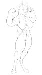  abs anthro big_breasts breasts canid canine canis cryphalen digitigrade domestic_dog female flexing genitals hi_res humanoid_genitalia humanoid_pussy mammal muscular muscular_anthro muscular_female nude pit_bull pussy solo thick_thighs 