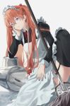  artist_revision jenmin12 maid neon_genesis_evangelion skirt_lift souryuu_asuka_langley stockings thighhighs 