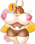  ! anthro areola arthropod big_breasts black_sclera bottomwear breasts brown_hair clothing day-t female hair hi_res huge_breasts huge_thighs hyper hyper_breasts hyper_thighs insect lepidopteran moth nipples non-mammal_breasts shorts slightly_chubby solo standing thick_thighs wardrobe_malfunction 