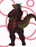  anthro backsack balls big_butt butt crocodile crocodilian crocodylid frill_(anatomy) genitals green_balls grizz_(croc) grizzledcroc hi_res male multicolored_body nude reptile scalie slightly_chubby solo standing teeth thick_thighs 