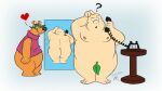  &lt;3 16:9 ? anthro bald botch butt clothed clothing duo help!._it&#039;s_the_hair_bear_bunch! hi_res holding_object holding_phone human leaf male mammal nude phone retrouniverseart square_bear ursid widescreen 