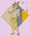  clothing furry hair hair_bun hi_res horn invalid_tag lagomorph legwear leporid mammal rabbit smoke smoking thigh_highs toke traxcid underwear 