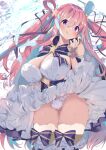  kashiwazaki_hatsune no_bra noto_kurumi pantsu pointy_ears princess_connect princess_connect!_re:dive skirt_lift thighhighs 