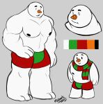  clothed clothing elemental_creature elemental_humanoid frosty_the_snowman fryst hi_res humanoid male manlyshark mineral_fauna mineral_humanoid not_furry scarf snow snow_creature snow_humanoid snowman solo topless white_body white_skin 
