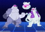  anthro balls belly cartoon_network dc_comics duo felid genitals male mammal overweight overweight_anthro overweight_male penis teen_titans teen_titans_(television_series) teen_titans_go! ursid wolfblade 