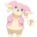  1:1 ? ambiguous_gender anthro audino blue_eyes bodily_fluids cum cum_covered digital_media_(artwork) genital_fluids head_tilt hi_res looking_at_viewer messy nintendo open_mouth open_smile pink_body pok&eacute;mon pok&eacute;mon_(species) simple_background smile solo video_games white_background youjomodoki 