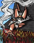  absurd_res anthro antlers barn blue_sky boho_style bulge capreoline cervid clothed clothing cornfield cornstalks dress drugs farm genital_outline gynomorph hi_res hooves horn intersex lace_bra lace_panties lingerie lying mammal marijuana nsfwulf on_back penis_outline relaxing roof rooftop sky smoke smoking smoking_weed solo trans_(lore) trans_woman_(lore) translucent translucent_clothing translucent_dress upside_down upskirt white-tailed_deer white_clothing white_dress 