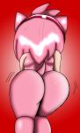  accessory amy_rose anthro butt butt_wiggle eulipotyphlan female hair headband hedgehog hi_res mammal motion_lines nude pink_body pink_hair rear_view red_background rokku-d simple_background solo sonic_the_hedgehog_(series) 