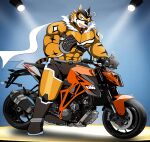  abs anthro bearlovestiger13 biceps clothing felid hi_res live-a-hero male mammal mask motorcycle muscular muscular_anthro muscular_male pantherine ryekie_(live-a-hero) solo superhero tiger tight_clothing vehicle 
