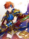  armor blue_eyes cape fire_emblem fire_emblem:_fuuin_no_tsurugi fire_emblem_heroes gloves headband holding holding_sword holding_weapon nintendo pauldrons red_hair roy_(fire_emblem) smile solo sword weapon yuki_(yuki2061) 