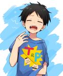  1boy black_hair closed_eyes haizai hand_to_own_mouth male_focus messy_hair open_mouth pajamas phillip_niles_argyle shirt short_hair sleepy solo south_park stan_marsh t-shirt tears terrance_henry_stoot yawning 