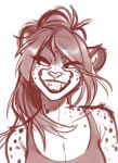  2021 anthro breasts cheetah clothed clothing digital_media_(artwork) felid feline female furlana hair mammal simple_background sketch smile solo teeth white_background 