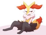  ambiguous_gender anthro braixen canid canine cheek_tuft facial_tuft fur fur_tuft mammal nintendo pok&eacute;mon pok&eacute;mon_(species) red_body red_fur red_tail shoulder_tuft sitting solo sum tuft video_games white_body white_fur yellow_ears yellow_tail 