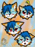  angry angry_eyes arctic_wolf blue_hair canid canine canis confusion ears_down emotes eyebrows eyes_closed falcon_woodwere hair happy headshot_portrait hi_res kevgonzalez95 male mammal picture_in_picture pivoted_ears portrait raised_eyebrow solo tired wolf 