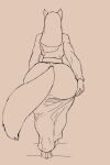 2024 2:3 animated anthro big_butt butt canid canine clothed clothing edith_bellbottom female footwear fox fully_clothed hair high_heels huge_butt jindragowolf mammal monochrome nun short_playtime simple_background solo tail thick_thighs walking wide_hips