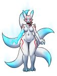  anthro breasts canid canine digimon digimon_(species) featureless_breasts female fox furball_(artist) hi_res mammal multi_tail obanmon solo 