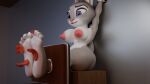  16:9 3d_(artwork) 4_toes 4k absurd_res anthro barefoot bdsm biped blender_(software) bondage bound breasts digital_media_(artwork) disney feet female foot_fetish foot_focus foot_lick foot_play fur genitals grey_body grey_fur group hi_res judy_hopps lagomorph laugh leporid licking mammal nude paws rabbit restrained simple_background smile soles solo stocks tickle_fetish tickling tickling_feet toes tongue tongue_out twintails3d widescreen zootopia 