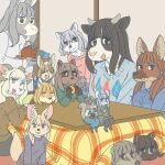 1:1 anthro asinus badger bovid bovine canid canine cattle chinchilla chinchillid civet clothed clothing donkey ekaki510 equid equine female fennec fox furniture grey_squirrel group holidays holstein_friesian_cattle horn japanese_badger kemono kotatsu lagomorph leporid mammal maned_wolf masked_palm_civet meles micro mustelid musteline new_year palm_civet rabbit raccoon_dog rodent sciurid table tanuki tree_squirrel viverrid