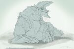 absurd_res briiiz capcom dragon fanged_wyvern feral hi_res monster_hunter sketch solo zinogre