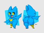 adorabat anthro bat big_butt blue_body bubble_butt butt cartoon_network cute_fangs fangs female hi_res joaoppereiraus mammal mao_mao:_heroes_of_pure_heart nude open_mouth pegleg short_stack signature simple_background smile solo teeth thick_thighs wide_hips winged_arms wings yellow_sclera