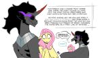 english_text equid equine eye_mist fangs female fluttershy_(mlp) friendship_is_magic hasbro horn king_sombra_(mlp) male mammal my_little_pony pegasus redxbacon scared teeth text umbrum unicorn wings