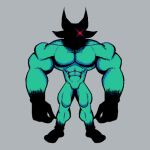 abs chronobauble demon featureless_crotch fingers grey_background horn male muscular muscular_arms muscular_male myriad_demon nude pecs simple_background solo