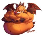 2023 activision anthro belly biceps big_belly collar crossed_arms dragon flammars half-length_portrait hi_res horn looking_down magnus_(spyro) male musclegut muscular muscular_anthro muscular_male overweight overweight_anthro overweight_male portrait scalie signature solo spikes spyro_reignited_trilogy spyro_the_dragon teeth tusks wings yongdasom