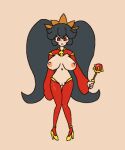  animated animated_gif ashley_(warioware) black_hair breast_expansion breasts huge_breasts large_breasts murabito-h nipples pussy red_eyes revealing_clothes reverse_outfit warioware 