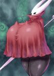 2b-ge anthro arachnid arthropod big_breasts black_body breasts clothing dress duo female glistening glistening_body hi_res hollow_knight horn hornet_(hollow_knight) huge_breasts hyper hyper_breasts melee_weapon red_clothing red_dress sharing_clothing spider standing sword team_cherry the_knight_(hollow_knight) thick_thighs weapon wide_hips