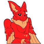 brown_eyes feathered_wings feathers fur red_body symrea telegram_sticker wings