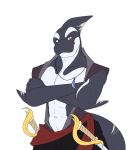 animated anthro cetacean clothing dolphin expressions grin male mammal marine muscular muscular_male nude oceanic_dolphin orca pirate reinier_(temptations_ballad) scar shirokoi slit smile solo sprite sprite_art temptations_ballad_(visual_novel) toothed_whale visual_novel