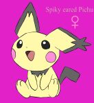 ambiguous_gender consuelo95 feral generation_2_pokemon happy hi_res nintendo pichu pokemon pokemon_(species) purple_background simple_background smile solo spiky-eared_pichu