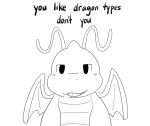 ambiguous_gender antennae_(anatomy) anthro blush boy_kisser_(meme) dragon dragonite english_text generation_1_pokemon keeperaft meme mythological_creature mythological_scalie mythology nintendo pokemon pokemon_(species) scalie simple_background solo text white_background wings