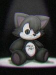 anthro black_body black_hair button_eyes crow_(thedeathcrow) doll domestic_cat english_text felid feline felis hair low_res male mammal solo text thedeathcrow05 toy