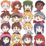  4girls 6+boys be_(ronironibebe) beanie bebe_stevens black_hair blonde_hair brown_hair clyde_donovan craig_tucker dark_skin dark_skinned_male eric_cartman fur_hat hat heidi_turner hood hood_up jimmy_valmer kenny_mccormick kyle_broflovski leopold_stotch long_hair multiple_boys multiple_girls orange_hair parka phillip_pirrup red_(south_park) red_hair short_hair smile south_park stan_marsh timmy_burch token_black tweek_tweak ushanka wendy_testaburger 